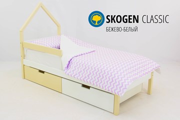 Кровать-домик мини Skogen бежево-белый в Набережных Челнах