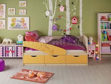 Кровать в детскую Дельфин, Желтый матовый 80х200 в Альметьевске
