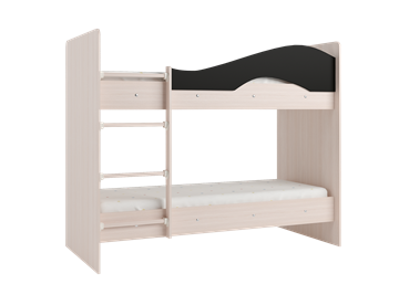 Детская  двухъярусная кровать Мая с 2 ящиками на щитах, корпус Млечный дуб, фасад Венге в Нижнекамске - предосмотр 3