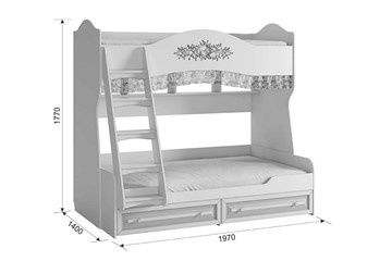 Кровать двухъярусная Алиса (1974х1404х1765) в Альметьевске - предосмотр 4