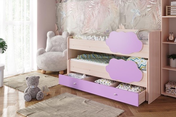 Детская двухэтажная кровать Соник 1.6 с ящиком, Ирис в Нижнекамске - изображение