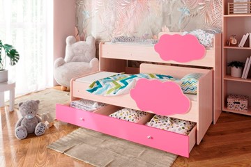 Детская двухэтажная кровать Соник 1.6 с ящиком, Розовый в Набережных Челнах