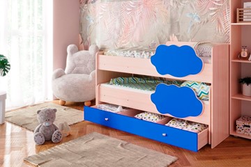 Детская 2-этажная кровать Соник 1.6 с ящиком, Синий в Альметьевске