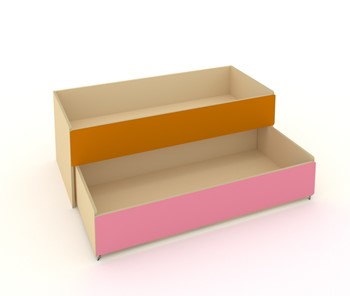 Кровать в детскую 2-х уровневая КД-2, Беж + Оранжевый + Розовый в Набережных Челнах