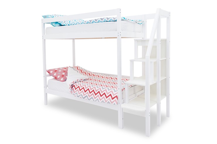 Детская 2-этажная кровать Svogen белый в Альметьевске - изображение 2