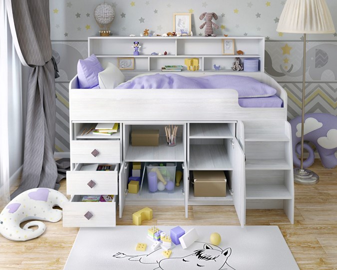 Кровать-чердак Малыш-5, цвет Винтерберг в Альметьевске - изображение 3