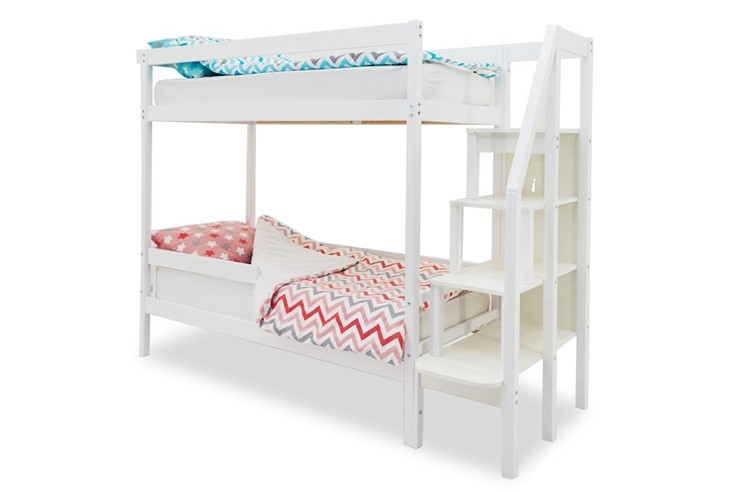 Детская 2-этажная кровать Svogen белый в Набережных Челнах - изображение 3