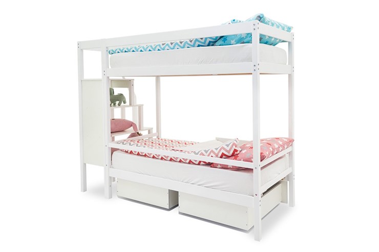 Детская 2-этажная кровать Svogen белый в Набережных Челнах - изображение 6