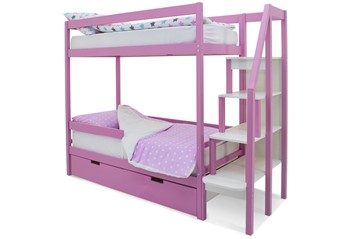 Двухъярусная детская кровать Svogen розовый в Казани