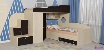 Детская кровать-шкаф Кадет-2, корпус Дуб, фасад Венге в Набережных Челнах