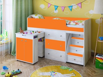 Детская кровать-шкаф Малыш 1600, корпус Винтерберг, фасад Оранжевый в Нижнекамске