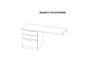 Детская кровать с письменным столом и шкафом POLINI Kids Simple Белый / Бетон в Альметьевске - предосмотр 9