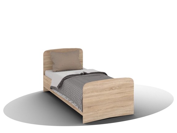 Детская кровать ВЕГА Кровать Кр-08 900 с плоским основанием (Сонома) в Казани - изображение