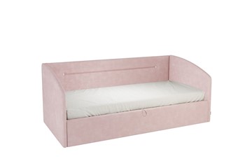 Детская кровать  0.9 Альба (Софа), нежно-розовый (велюр) в Нижнекамске - предосмотр