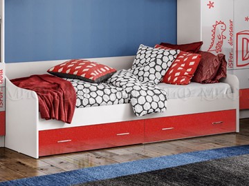 Подростковая кровать Алфавит (Красный) с ящиками в Казани
