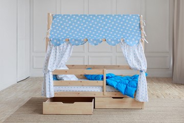 Детская кровать Домик с ящиками, без покраски в Альметьевске - предосмотр 1