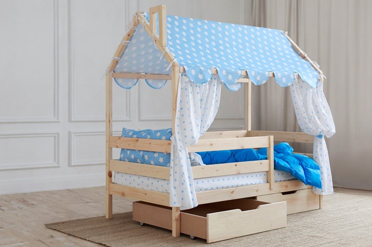 Детская кровать Домик с ящиками, без покраски в Альметьевске - изображение 2