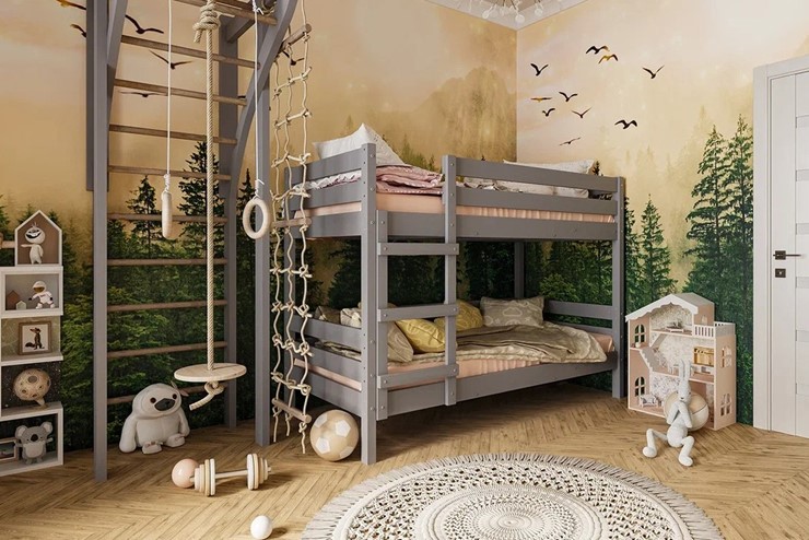 Кровать детская Джуниор двухъярусная (Антрацит) в Нижнекамске - изображение 2