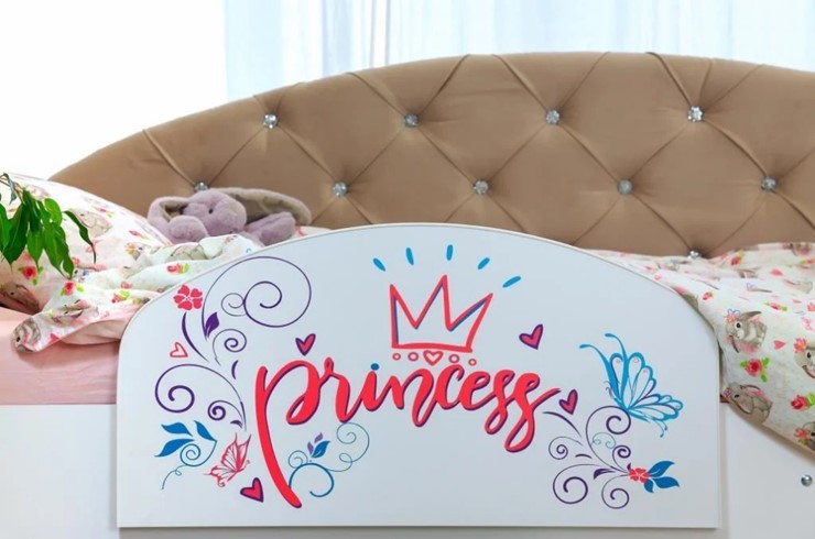 Детская кровать односпальная Эльза с бортиком, Розовый (щиты) в Нижнекамске - изображение 3