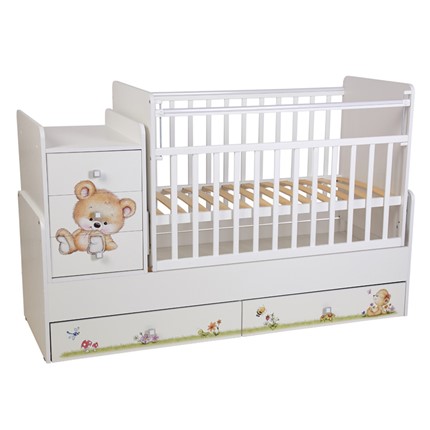 Детская кровать Фея 1100 Медвежонок Белый в Альметьевске - изображение