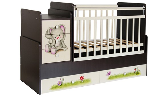 Детская кровать Фея 1100 Зайчонок Венге-бежевый в Альметьевске - изображение