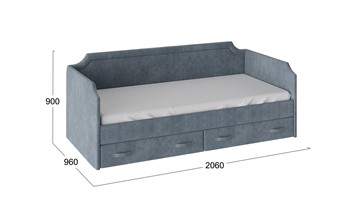 Кровать детская Кантри Тип 1, ТД-308.12.02 (Замша синяя) в Нижнекамске - предосмотр 2