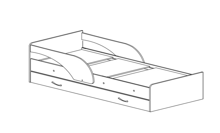 Кровать с бортиками Максимка, цвет Млечный дуб в Нижнекамске - изображение 1