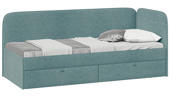 Детская кровать Молли тип 1 (80), Микровелюр Scandi Indigo 11 в Альметьевске - изображение