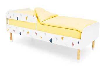 Детская кровать Stumpa Классика "Треугольники желтый, синий, розовый" в Набережных Челнах