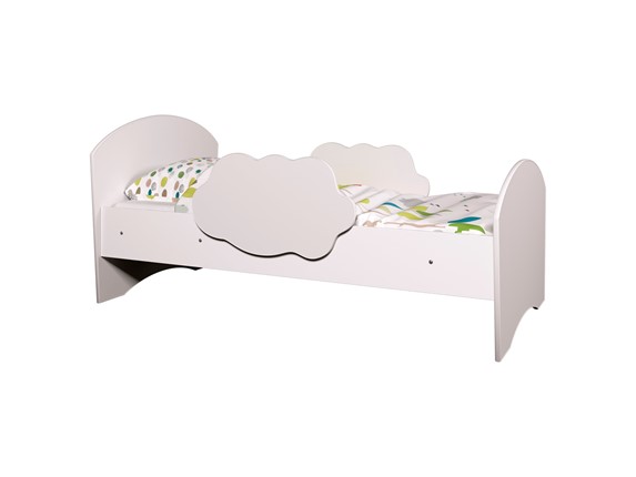 Кровать с бортиками Тучка, корпус Белый, фасад Белый в Нижнекамске - изображение