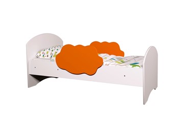 Кровать детская Тучка, корпус Белый, фасад Оранжевый в Нижнекамске
