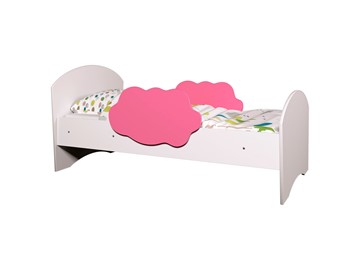 Детская кровать Тучка, корпус Белый, фасад Розовый в Нижнекамске