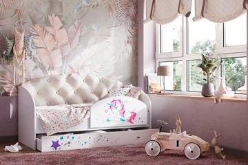 Детская кровать с бортиками Звездочка с бортиком, Бежевый в Набережных Челнах
