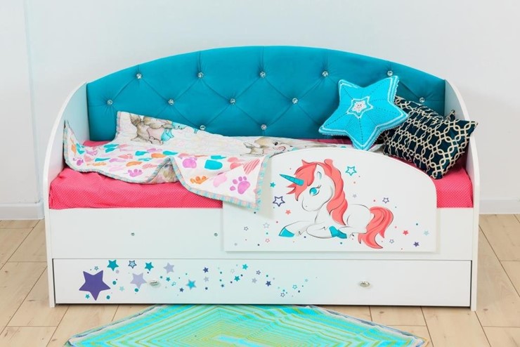 Детская кровать с бортиками Звездочка с бортиком, Бирюза в Альметьевске - изображение 5