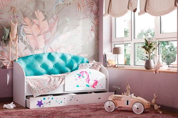 Детская кровать с бортиками Звездочка с бортиком, Бирюза в Казани