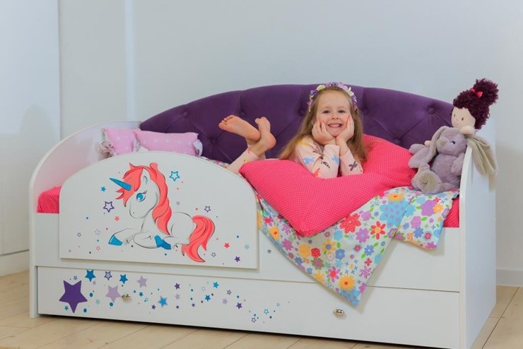 Детская кровать односпальная Звездочка с бортиком, Фиолетовый в Казани - изображение 4