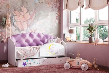 Детская кровать односпальная Звездочка с бортиком, Фиолетовый в Альметьевске