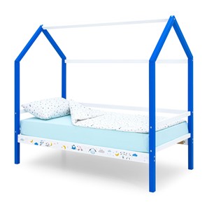 Кровать-домик в детскую Svogen сине-белый/барашки в Альметьевске