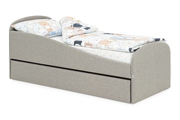 Кровать в детскую с ящиком Letmo халва (рогожка) в Нижнекамске
