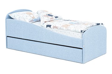 Детская кровать с ящиком Letmo небесный (рогожка) в Казани