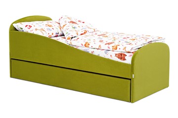 Кровать с ящиком Letmo оливковый (велюр) в Набережных Челнах