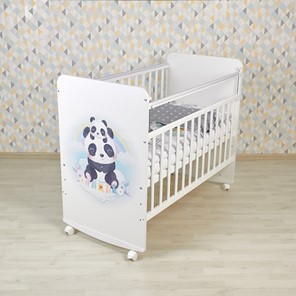 Детская кровать для девочки Фея 702 Милые панды, белый в Казани