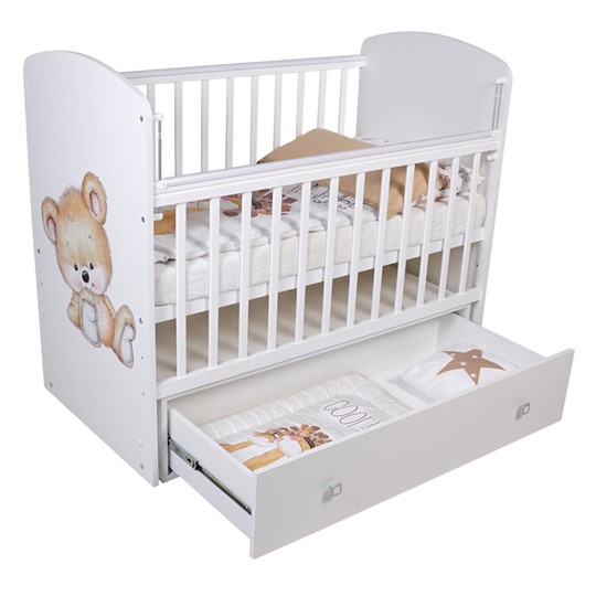 Детская кроватка Фея 750 Медвежонок Белый в Альметьевске - изображение 2