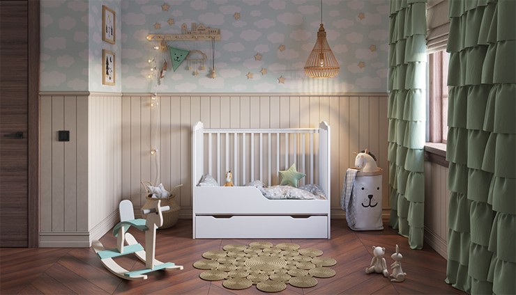 Кроватка для новорожденных POLINI Kids Simple 310-01 Белый в Альметьевске - изображение 9