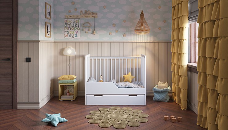 Кровать в детскую POLINI Kids Simple 310-03 Белый в Нижнекамске - изображение 12
