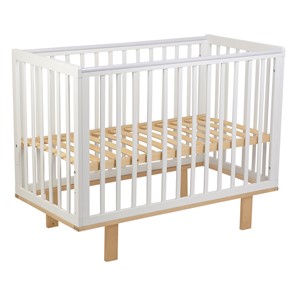 Кровать для новорожденных серия 3400 POLINI Kids Simple 340 Белый / Натуральный в Казани