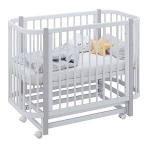 Кроватка детская POLINI Kids Simple 350 Белый / Серый в Нижнекамске - предосмотр