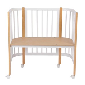 Кроватка детская приставная POLINI Kids Simple 105 Белый / Бук в Альметьевске - предосмотр 5