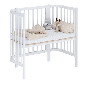 Кроватка детская приставная POLINI Kids Simple 105 Белый в Набережных Челнах - предосмотр 1