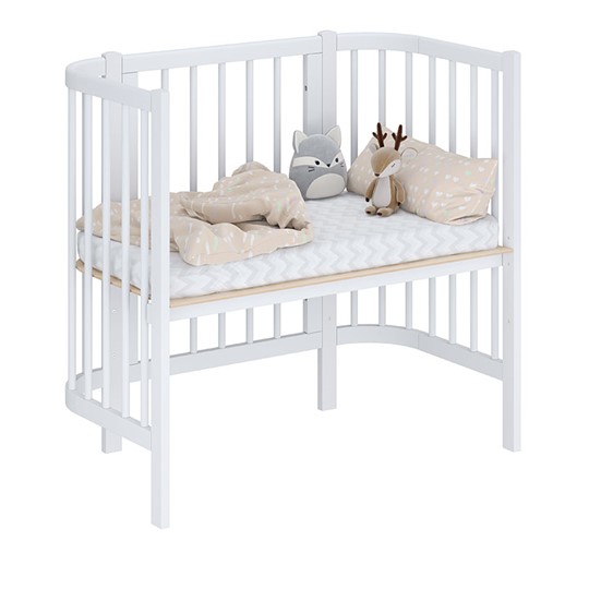 Кроватка детская приставная POLINI Kids Simple 105 Белый в Набережных Челнах - изображение 1